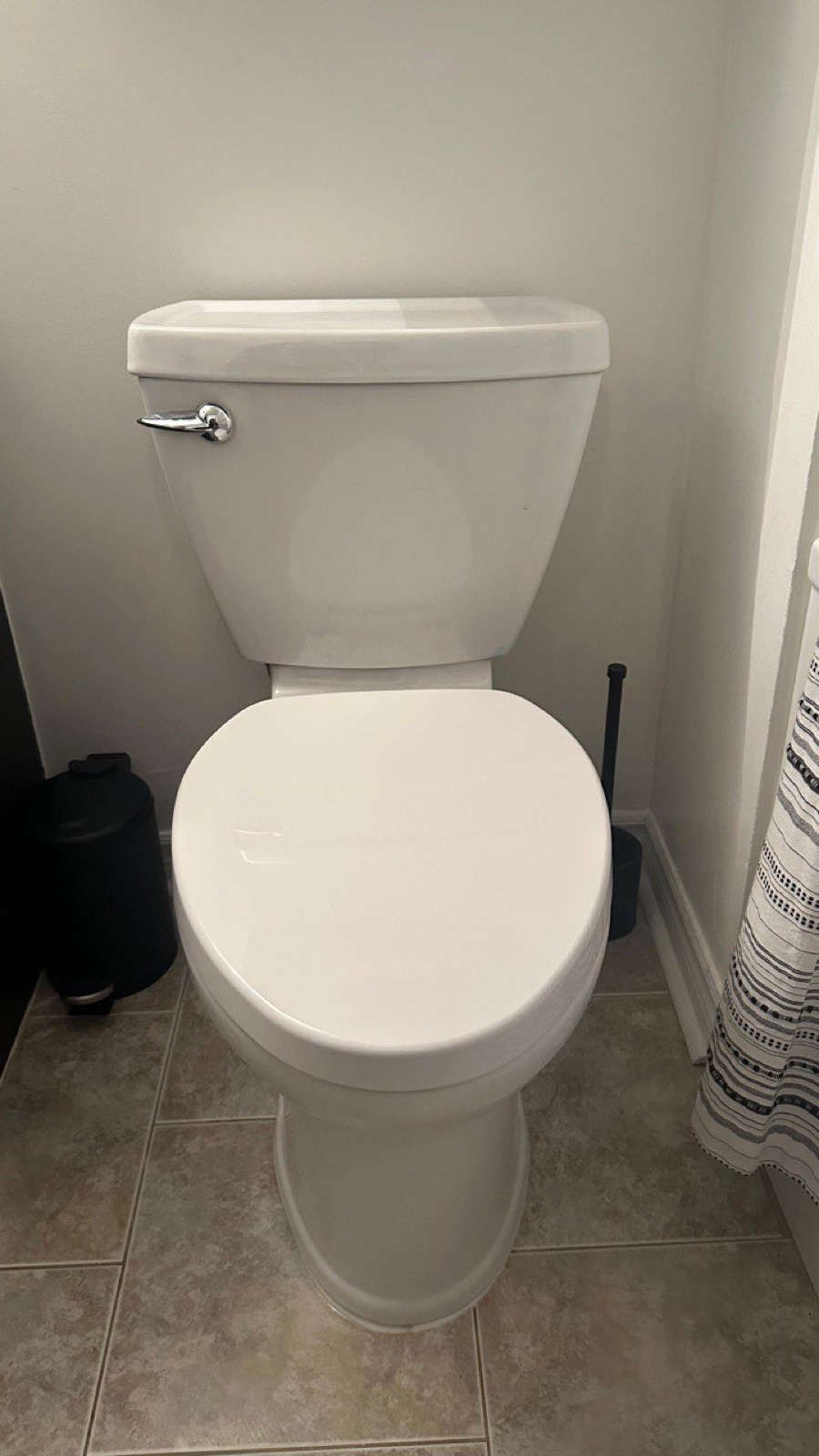 Newly installed residential toilet on a Niagara Region job site